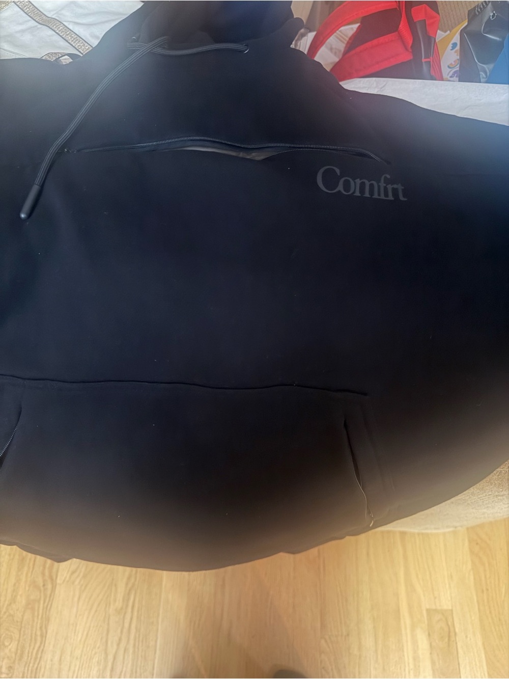 Comfrt Black Oversized Hooded Sweatshirt - Picture 7 of 7